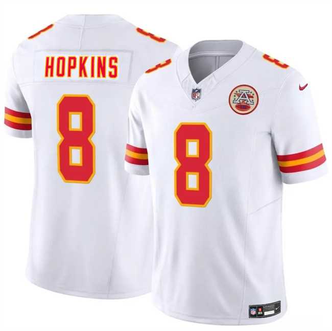 Men & Women & Youth Kansas City Chiefs #8 DeAndre Hopkins White 2024 F.U.S.E. Vapor Untouchable Limited Stitched Jersey->kansas city chiefs->NFL Jersey